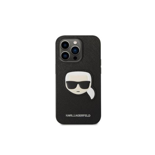 Coque Iphone 14 Pro Karl Lagerfeld Saffiano Tête De Karl Noir