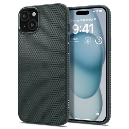 Spigen Coque Liquid Air Iphone 15 Plus Vert Abysse