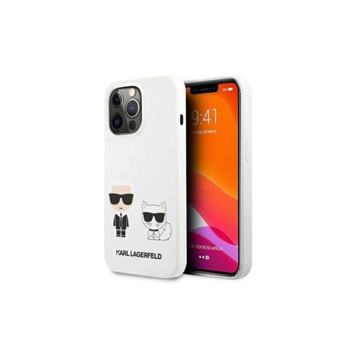 Coque Iphone 13 Pro Karl Lagerfeld Silicon Karl & Choupette Blanc