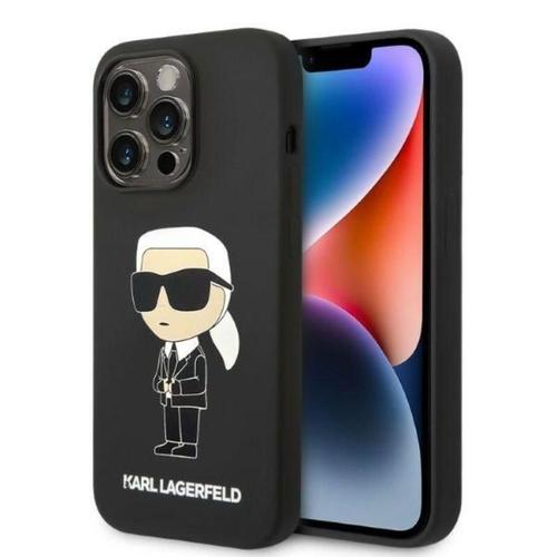 Karl Lagerfeld Coque Silicone Liquide Ikonik Iphone 14 Pro Noir