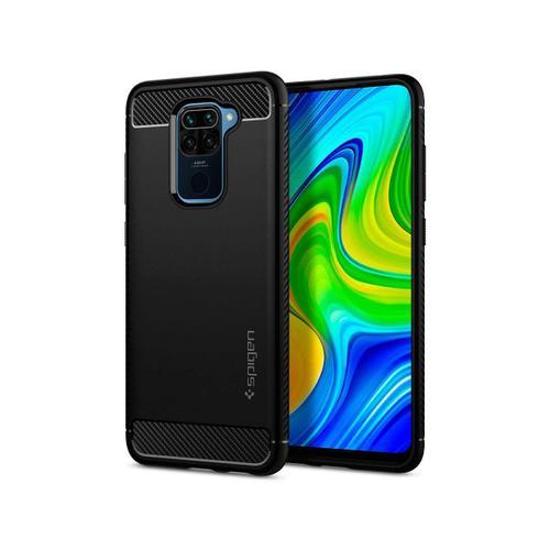 Coque Xiaomi Redmi Note 9 Spigen Rugged Armor Noir Mat