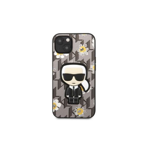 Coque Iphone 13 Karl Lagerfeld Ikonik Fleur Gris