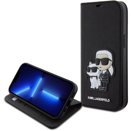 Karl Lagerfeld Husa Book Pu Saffiano Karl & Choupette Iphone 15 Pro Max Noir