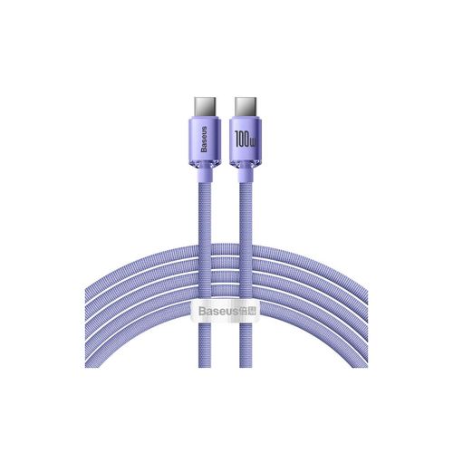 Câble Baseus Crystal Shine Type-C Vers Type-C, 100w, 2m, Violet