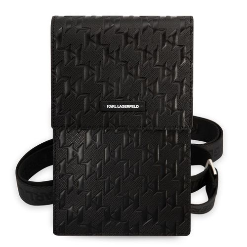 Karl Lagerfeld Sac De Téléphone Saffiano Monogram Noir