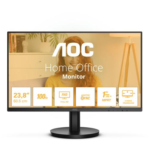 AOC Basic-line 24B3HMA2 - Écran LED - 24" (23.8" visualisable) - 1920 x 1080 Full HD (1080p) @ 100 Hz - VA - 250 cd/m² - 4000:1 - 1 ms - HDMI, VGA - haut-parleurs - noir