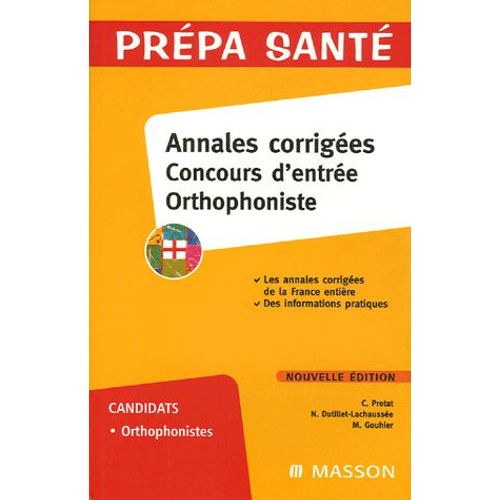 Annales Corrigées Concours D'entrée Orthophoniste
