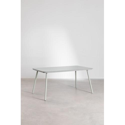 Table De Jardin Rectangulaire En Verre Et Aluminium (160x90 Cm) Arhiza Vert Kaki