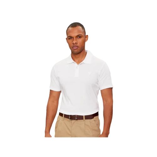 Polo Guess Strech Triangle G Homme Blanc