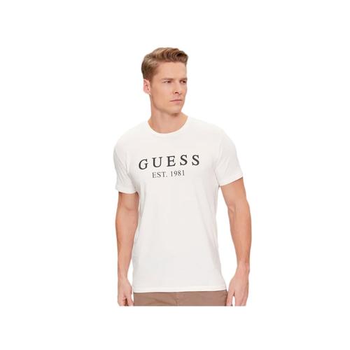 T Shirt Guess Est 1981 Homme Blanc