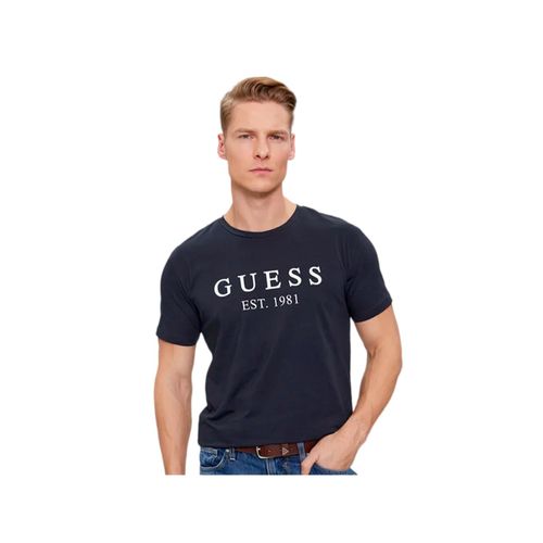 T Shirt Guess Est 1981 Homme Bleu
