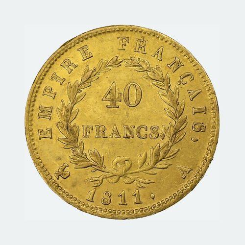 Pièce 40 Francs Napoléon Iii Tête Laurée