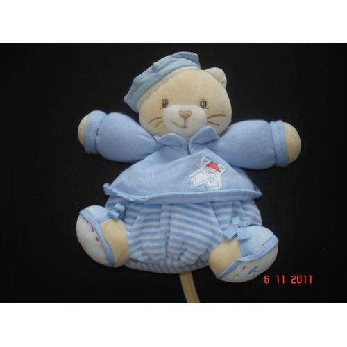 Peluche Chat - Bleu - Kaloo - Environ 20 Cm