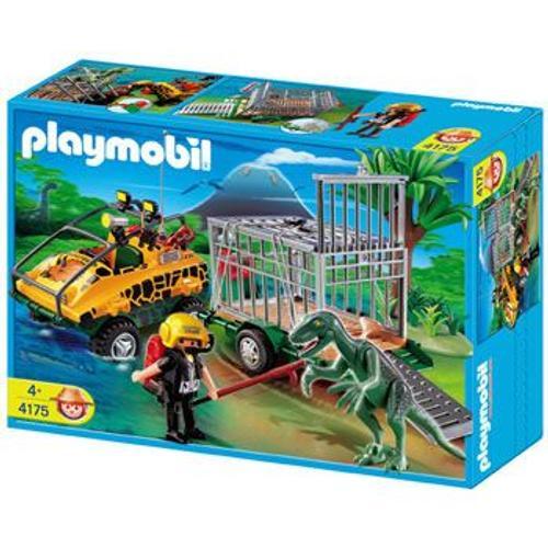 Playmobil The Explorers 4175 - Véhicule Amphibie Avec Deinonychus