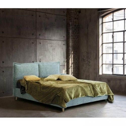 Lit Coffre Cyril Couchage 160x190 Cm Pop Bleu