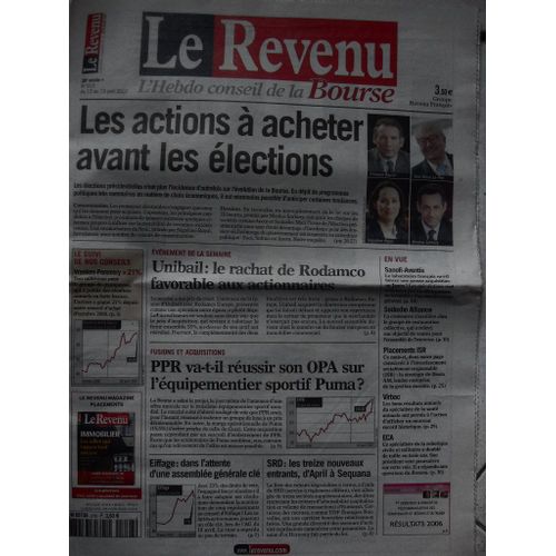 Le Revenu  N° 915 : Les Actions À Acheter Avant Les Élections