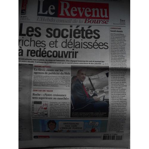 Le Revenu  N° 925 : Les Sociétés Riches Et Délaissées À Redécouvrir