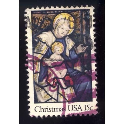 Timbre U S A, Christmas, U S A 15 Cents, Oblitéré