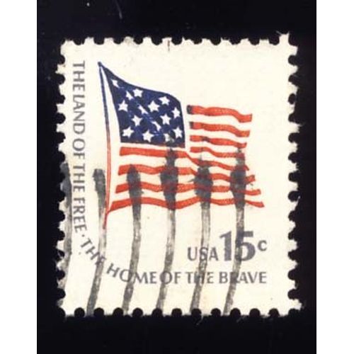 Timbre U S A, The Land Of The Free, The Home Of The Brave, U S A 15 Cents, Oblitéré