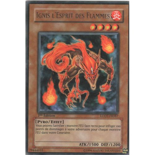 Carte Yu-Gi-Oh! "Ignis L'esprit Des Flammes" Rare Lodt-Fr087