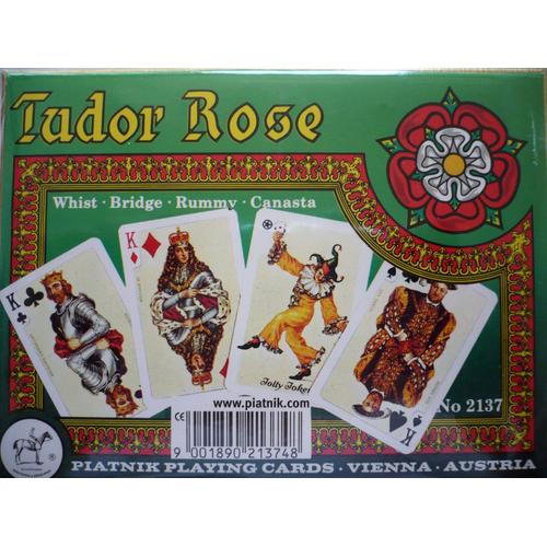 Coffret De Cartes Doré Piatnik "Tudor Rose"