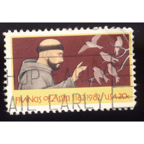 Timbre U S A, Francis Of Assisi 1182-1982, U S A 20 Cents, Oblitéré