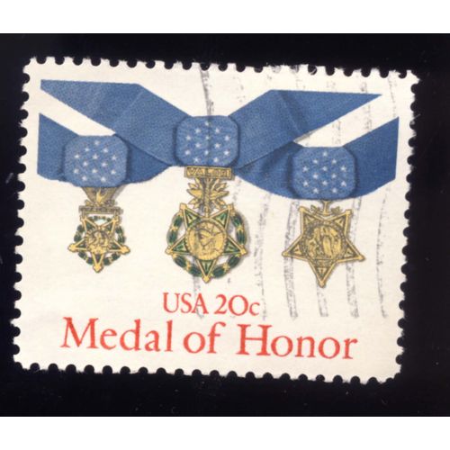 Timbre U S A, Medal Of Honor, U S A 20 Cents, Oblitéré