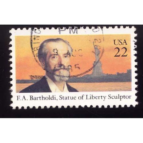 Timbre U S A, F. A. Bartholdi, Statue Of Liberty Sculptor, U S A 22 Cents, Oblitéré En 1985