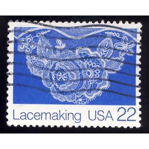 Timbre U S A, Lacemaking, U S A 22 Cents, Oblitéré