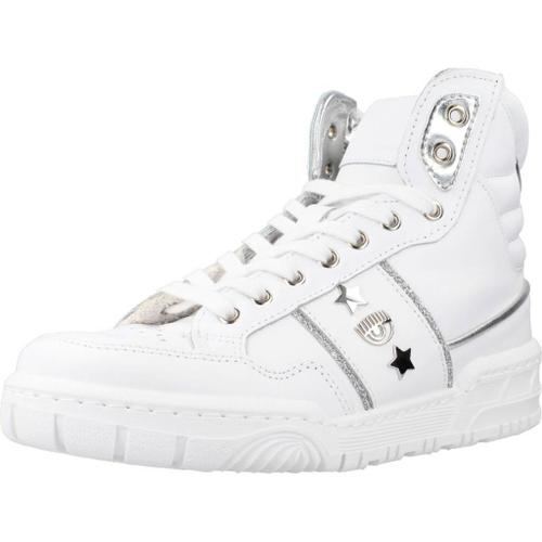 Chiara Ferragni Sne Cf1 High White Leath Colour Blanc