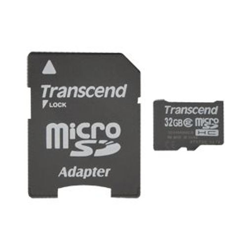 Carte Mémoire Micro SD 32Go + adaptateur SD Marque Transcend