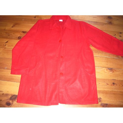 Manteau Blanche Porte 46/48 Rouge Effet Polaire