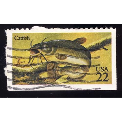 Timbre U S A, Catfish, U S A 22 Cents, Oblitéré