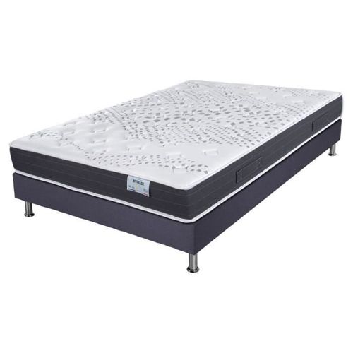 Matelas Mousse + Sommier Omega Volcan 140x190 Myriade - H. 21 Cm - Soutien Équilibré