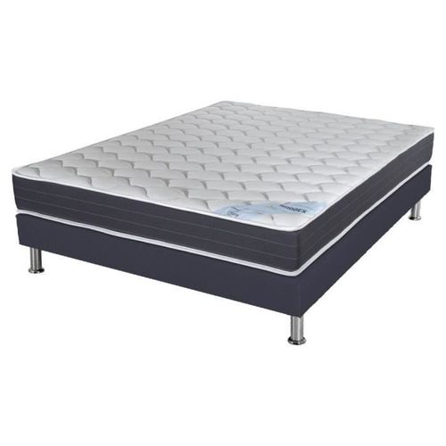 Matelas Ressort + Sommier Sr15 Volcan 160x200 Rhodes - H. 24 Cm - Soutien Ferme