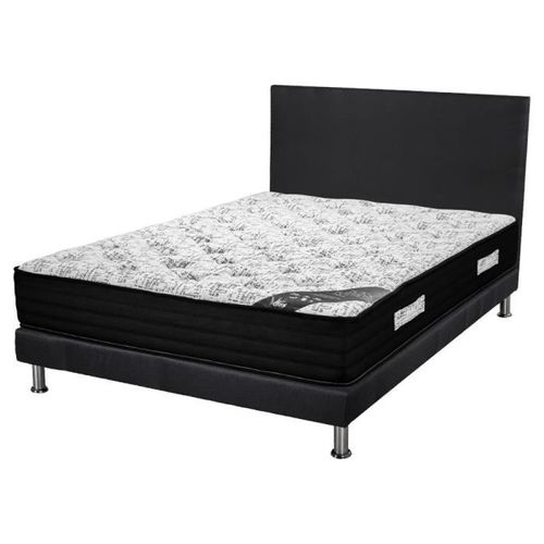 Matelas+Sommier+Tete Sr9 Deco 160x200 Black Mattress - H. 25 Cm - Soutien Équilibré