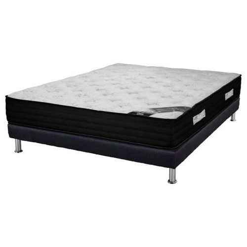 Matelas + Sommier Sr9 Deco 140x190 Black Mattress - H. 25 Cm - Soutien Équilibré