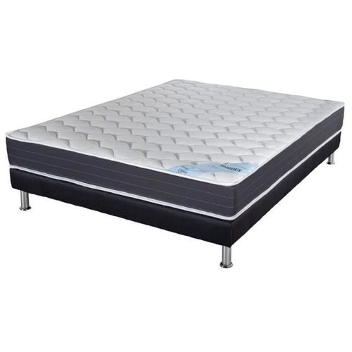 Matelas Ressort + Sommier Sr9 Deco 140x190 Rhodes - H. 24 Cm - Soutien Ferme