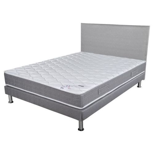 Matelas + Sommier + Tete Finaud 140x190 Ryad - Hauteur 20 Cm - Soutien Très Ferme