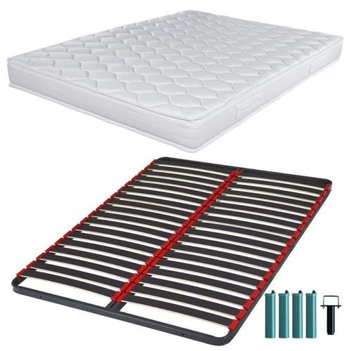 Matelas Mousse + Sommier C39 140x200 Montana - Hauteur 18 Cm - Soutien Équilibré