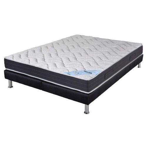 Matelas Mousse + Sommier Sr9 Deco 160x200 Melior - H. 20 Cm - Soutien Ferme