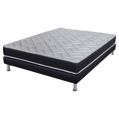 Matelas Mousse + Sommier Sr9 Deco 140x190 Malta - Hauteur 20 Cm - Soutien Très Ferme