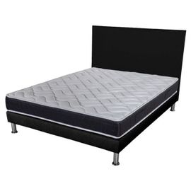 Matelas + Sommier + Tete Sr9 Deco 140x190 Malta - Hauteur 20 Cm - Soutien Très Ferme