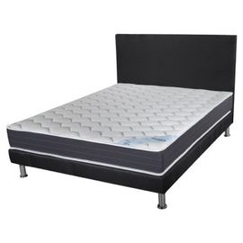 Matelas + Sommier + Tete Sr9 Deco 140x190 Rhodes - H. 24 Cm - Soutien Ferme