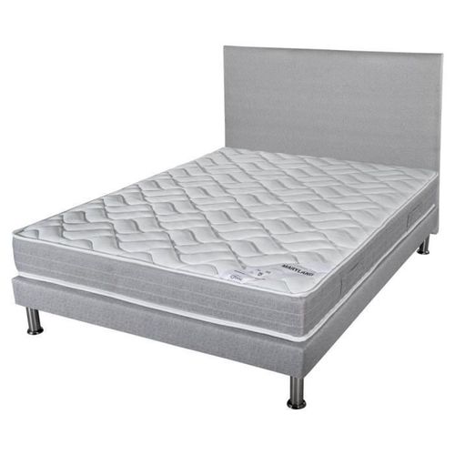 Matelas + Sommier + Tete Finaud 140x190 Maryland - Hauteur 20 Cm - Soutien Ferme