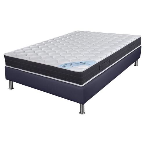 Matelas Ressort + Sommier Sp18 Volcan 140x190 Rubis - H. 21 Cm - Soutien Très Ferme