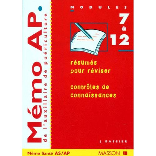 Memo Ap De L'auxiliaire De Puericulture - Modules 7 À 12