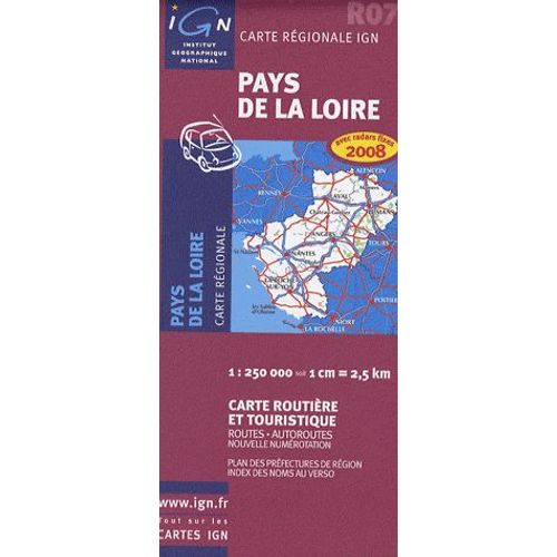 Pays De La Loire - Carte Régionale Ign 1/250 000