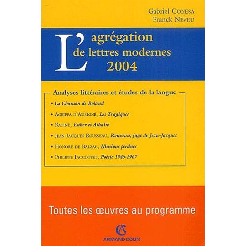L'agrégation De Lettres Modernes 2004