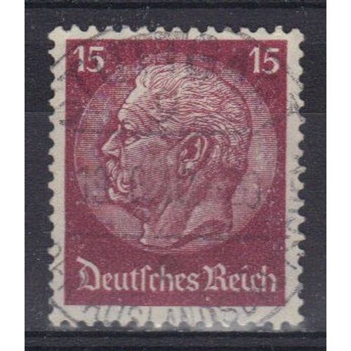 Allemagne 1932 : 85è Anniversaire Du Maréchal Hindenburg - Timbre 15 P. Lilas Oblitéré Cote 27 Euros